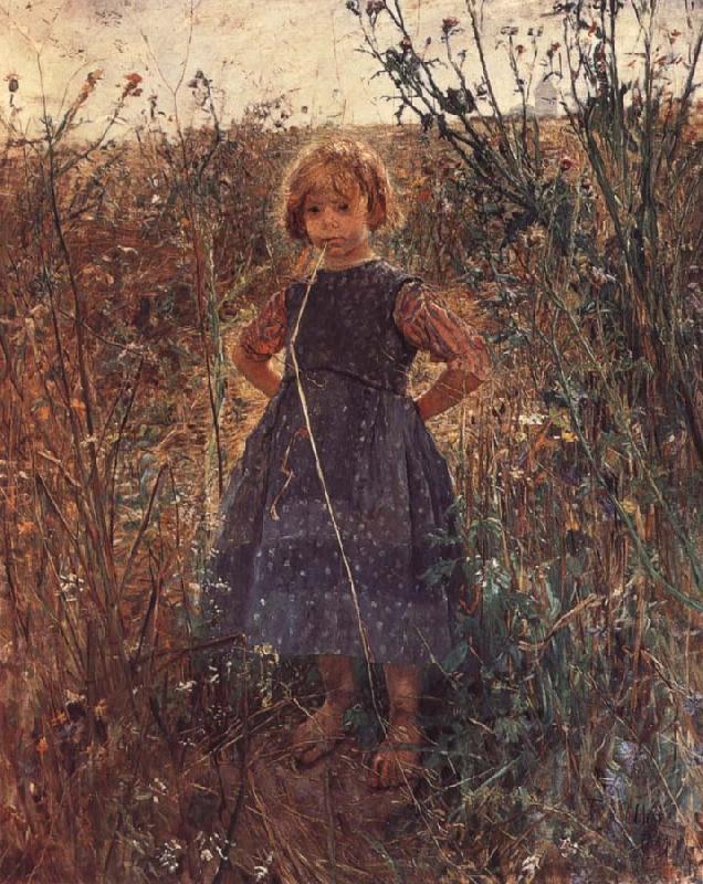 Fritz von Uhde Little Heathland Princess Sweden oil painting art